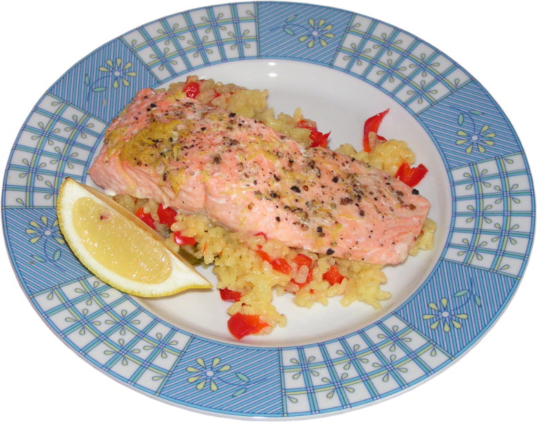 �oso� gotowany na parze, �oso� na ostrym risotto gotowany na parze